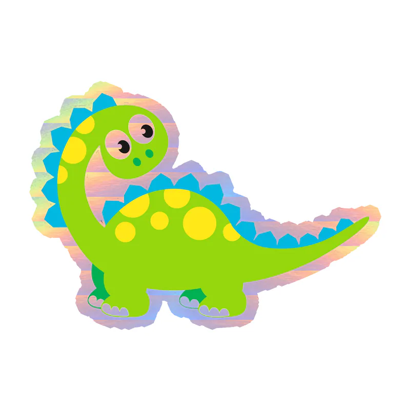 Dinosaur - Holographic Vinyl Sticker - Custom Size