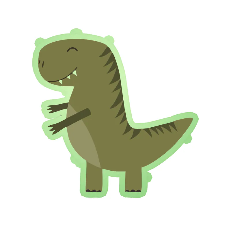 Dinosaur - Glow in the Dark Vinyl Sticker - Custom Size