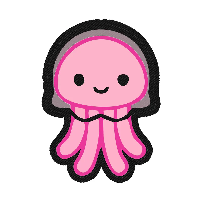 Jellyfish - Carbon Fiber Vinyl Sticker - Custom Size