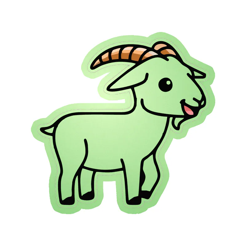 Goat - Glow in the Dark Vinyl Sticker - Custom Size