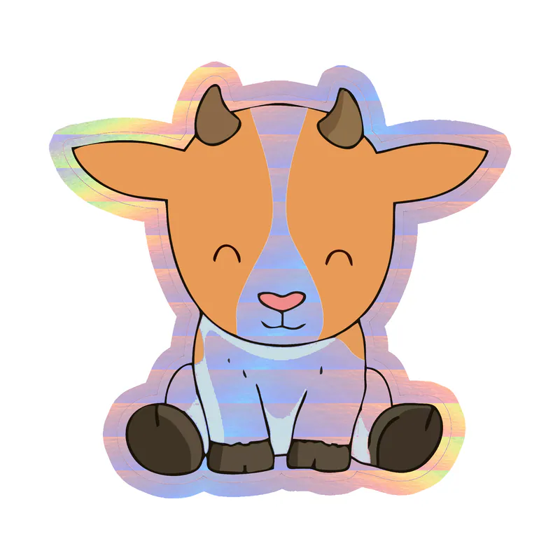Goat - Holographic Vinyl Sticker - Custom Size