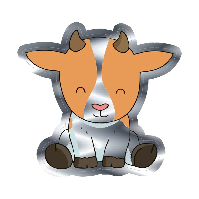Goat - Silver Chrome Vinyl Sticker - Custom Size