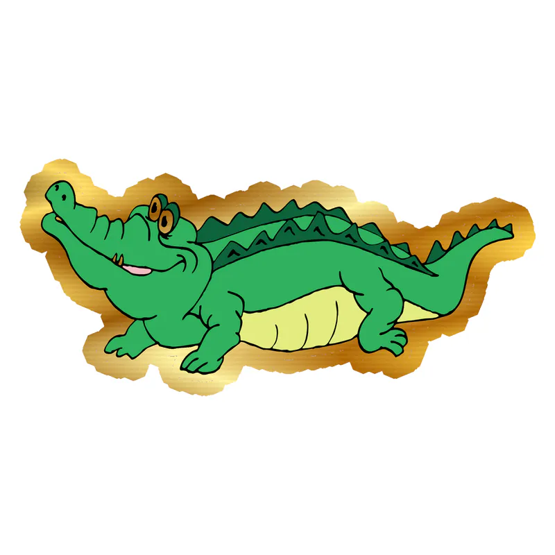 Alligator - Gold Chrome Vinyl Sticker - Custom Size