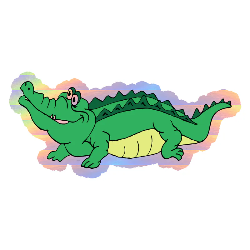 Alligator - Holographic Vinyl Sticker - Custom Size