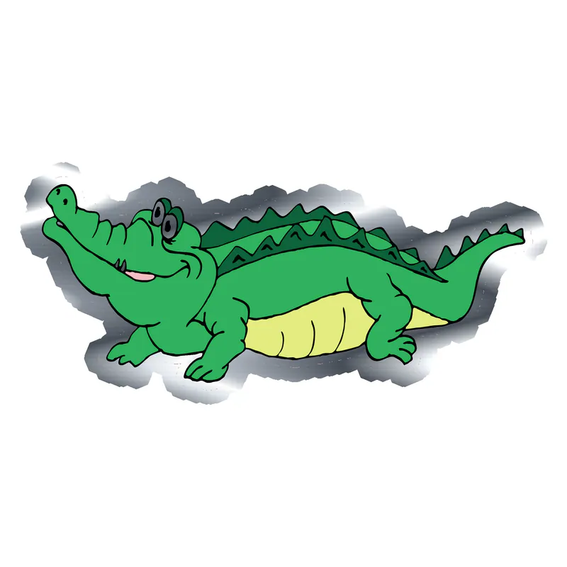 Alligator - Silver Chrome Vinyl Sticker - Custom Size