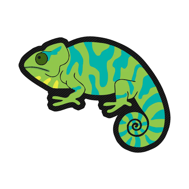 Chameleon - Carbon Fiber Vinyl Sticker - Custom Size