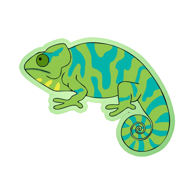 Chameleon - Glow in the Dark Vinyl Sticker - Custom Size