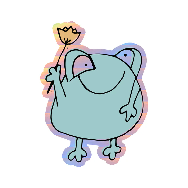 Frog - Holographic Vinyl Sticker - Custom Size