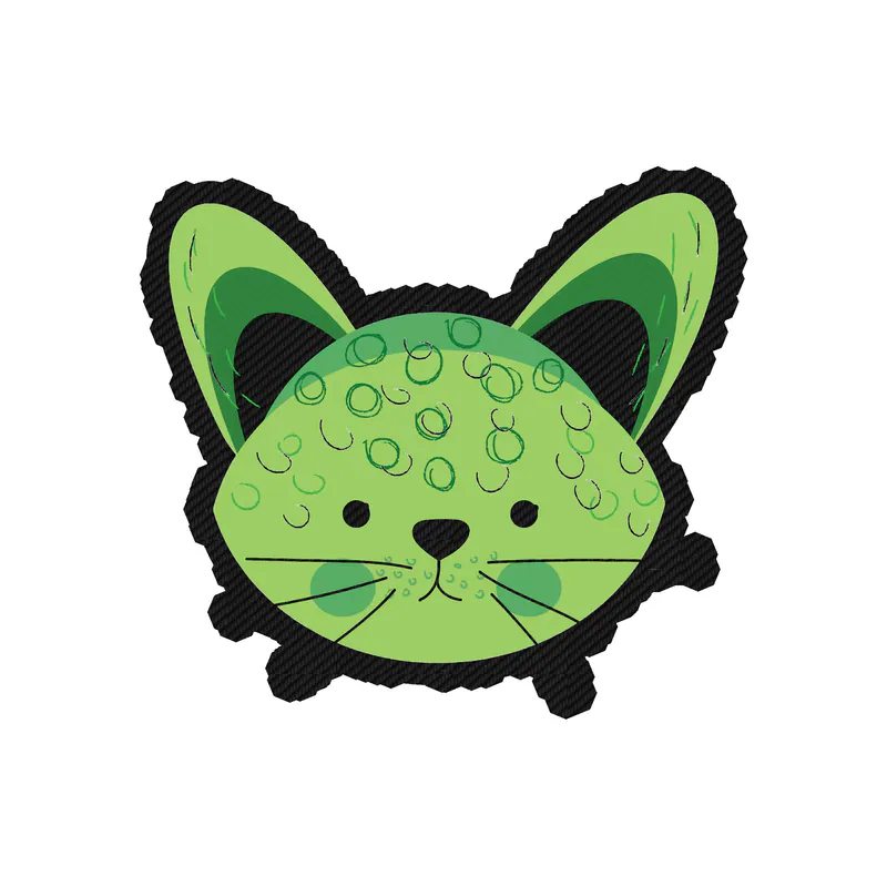 Green Cat - Carbon Fiber Vinyl Sticker - Custom Size