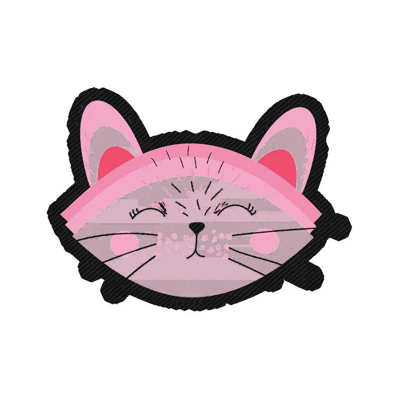 Pink Cat - Carbon Fiber Vinyl Sticker - Custom Size