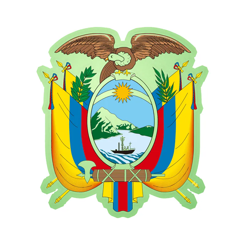 Ecuador Coat of Arms Glow in the Dark Vinyl Decal