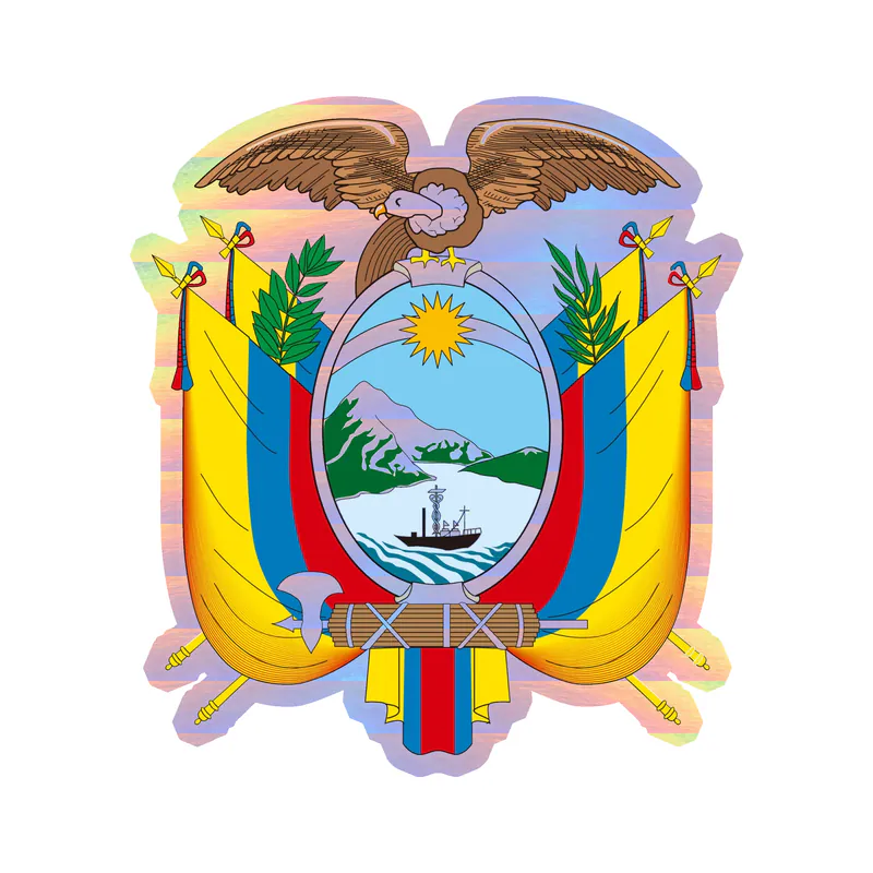 Ecuador Coat of Arms Holographic Vinyl Decal