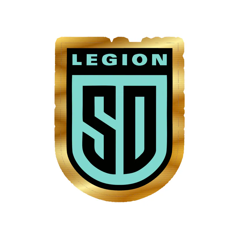 Legion SD - tiffany blue and black - Gold Chrome Vinyl Decal