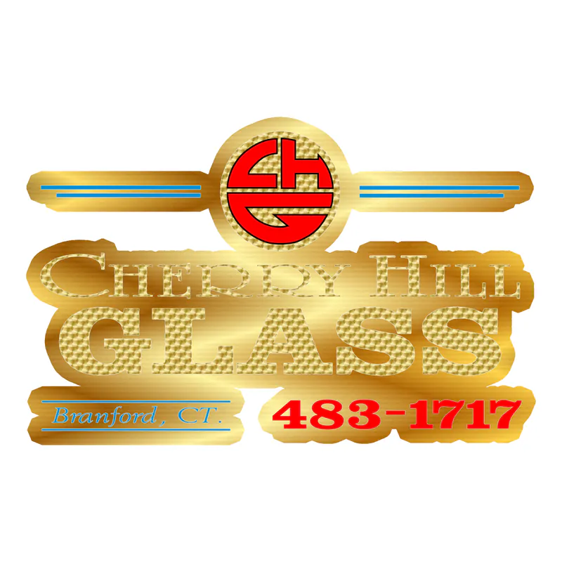 Custom for George- Cherry Hill Glass - Gold Chrome Vinyl Decal