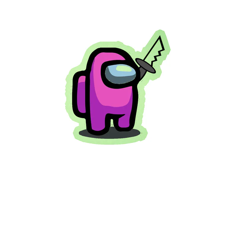 Among us Glow in the Dark Vinyl Sticker - Custom Size