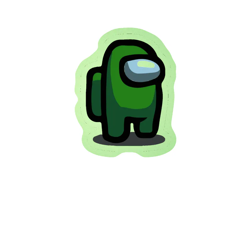 Among us Glow in the Dark Vinyl Sticker - Custom Size