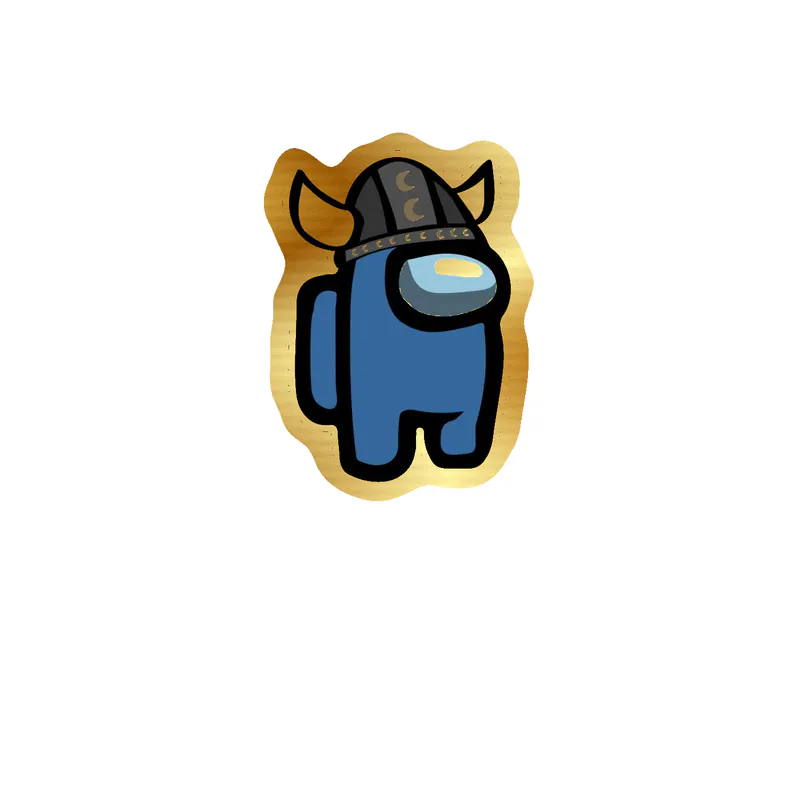 Among us Gold Chrome Vinyl Sticker - Custom Size