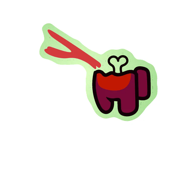 Among us Glow in the Dark Vinyl Sticker - Custom Size