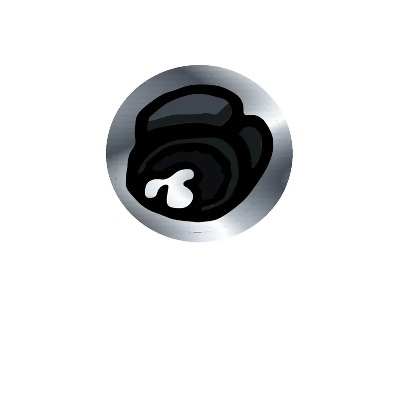 Among us Silver Chrome Vinyl Sticker - Custom Size