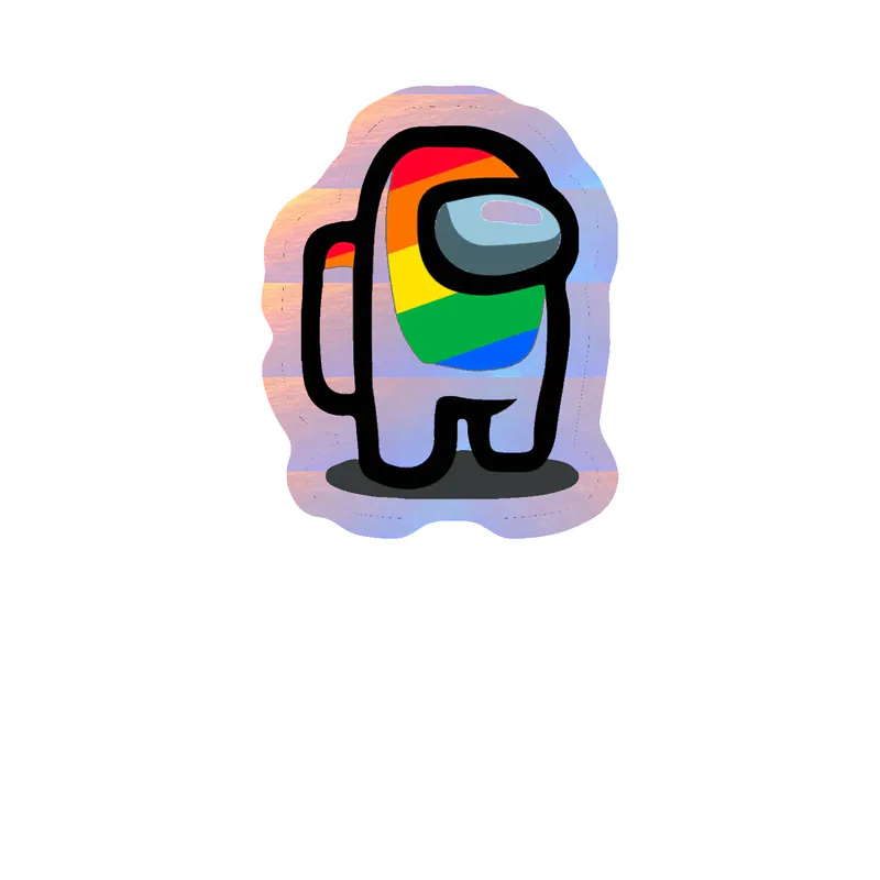 Among us Holographic Vinyl Sticker - Custom Size