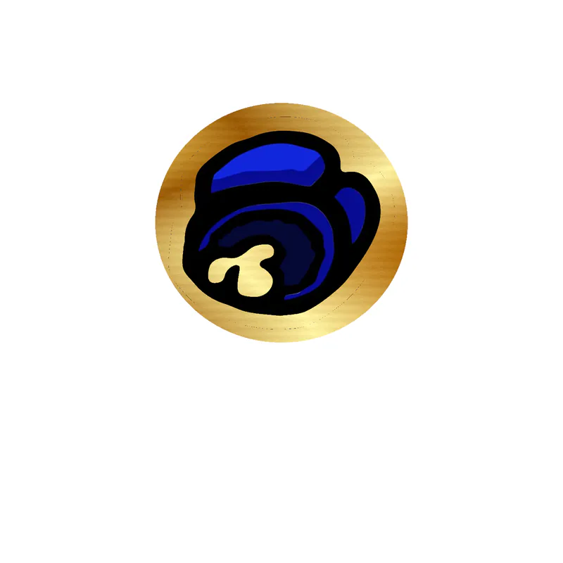 Among us Gold Chrome Vinyl Sticker - Custom Size