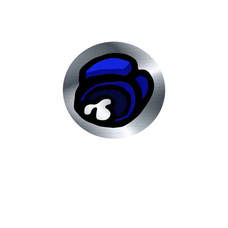 Among us Silver Chrome Vinyl Sticker - Custom Size