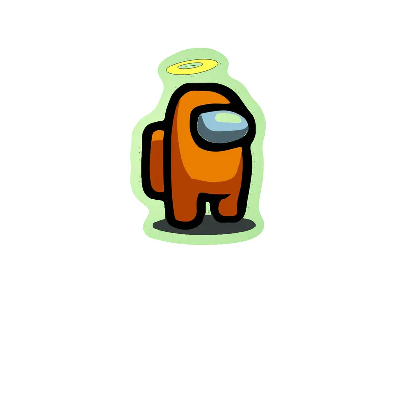 Among us Glow in the Dark Vinyl Sticker - Custom Size