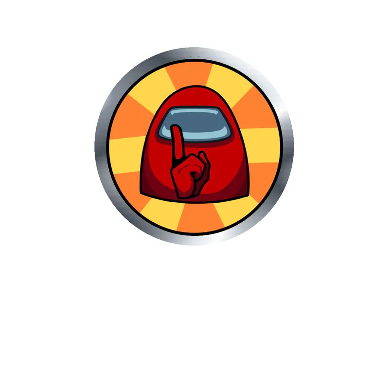 Among us Silver Chrome Vinyl Sticker - Custom Size