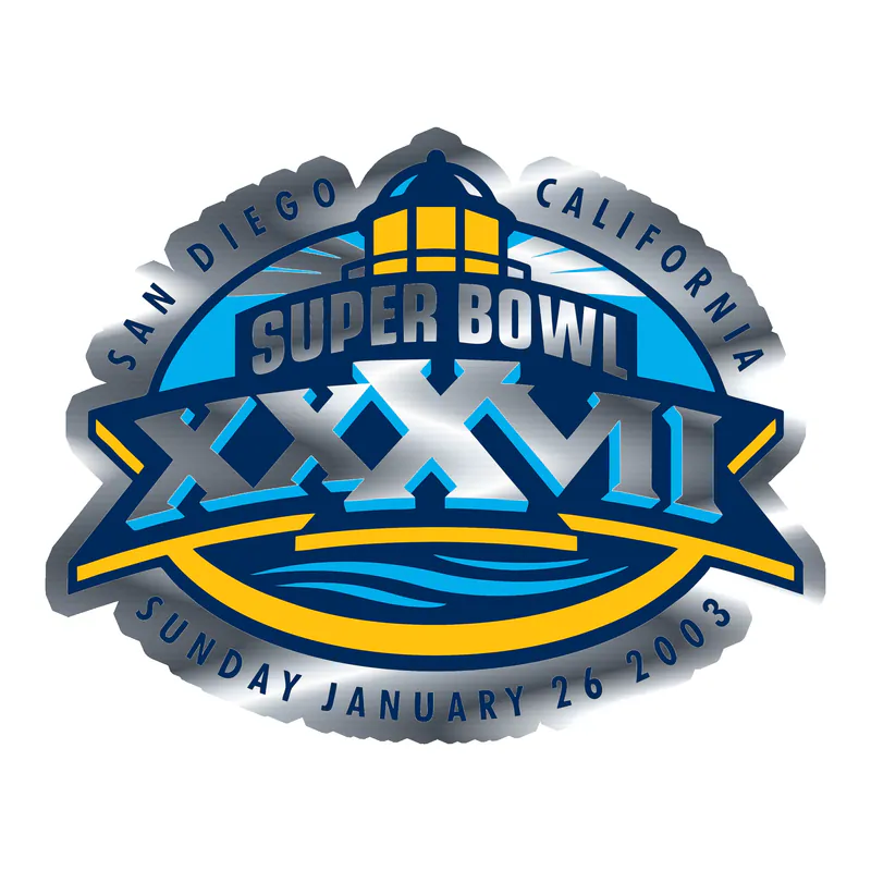 San Diego Superbowl - Silver Chrome Vinyl Sticker - Custom Size