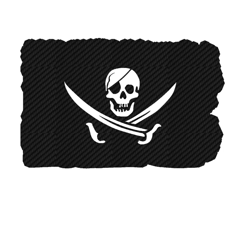 Jolly Roger Flag Carbon Fiber Vinyl Decal