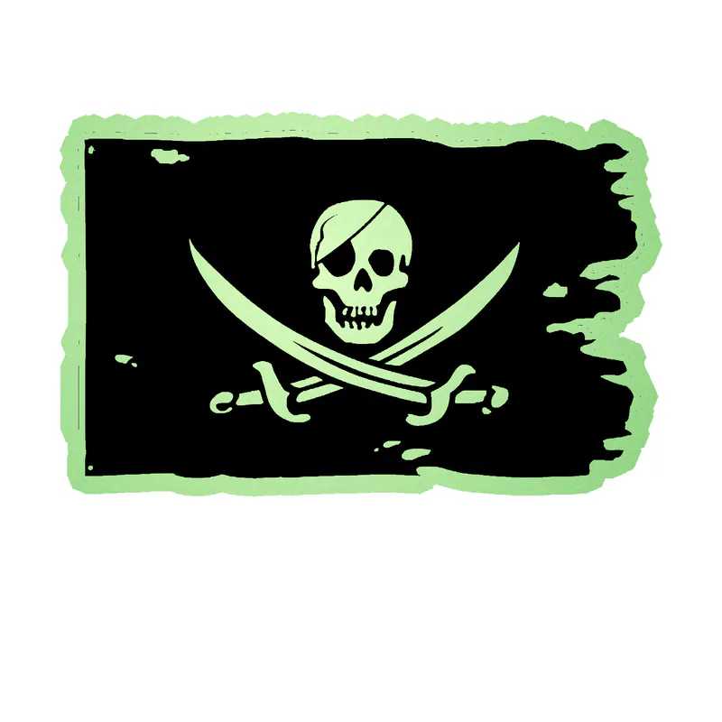 Jolly Roger Flag Glow in the Dark Vinyl Decal