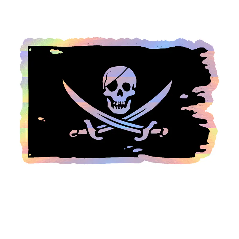 Jolly Roger Flag Holographic Vinyl Decal