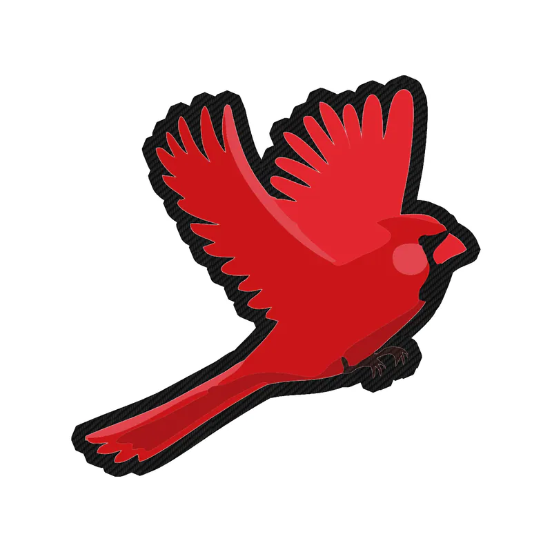 Bird - Cardinal - Carbon Fiber Vinyl Decal - Custom Size