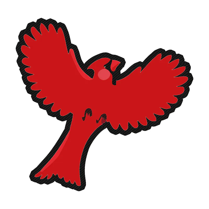 Bird - Cardinal - Carbon Fiber Vinyl Decal - Custom Size