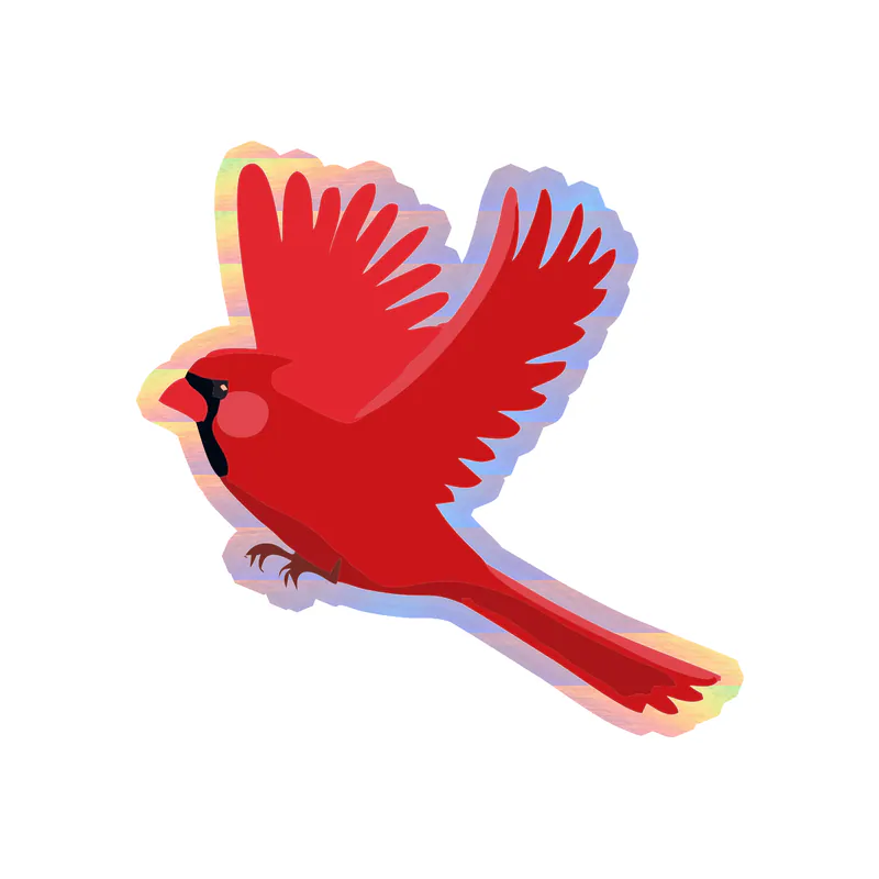 Bird - Cardinal - Holographic Vinyl Decal - Custom Size