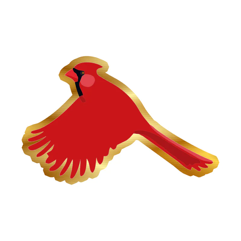 Bird - Cardinal - Gold Chrome Vinyl Decal - Custom Size