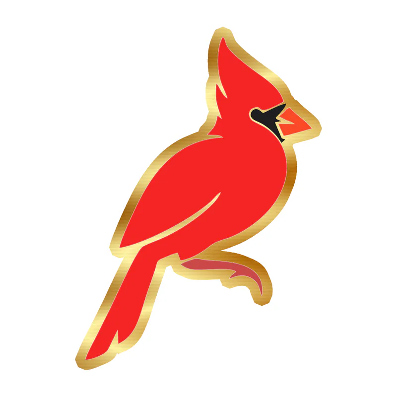 Bird - Cardinal - Gold Chrome Vinyl Decal - Custom Size