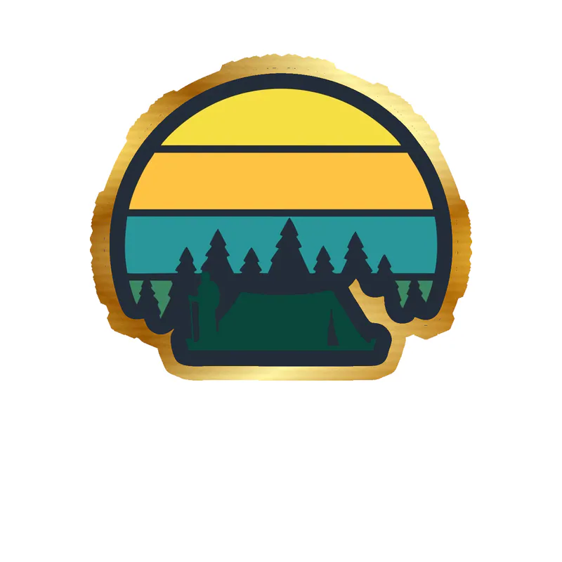 Camping Gold Chrome Vinyl Decal