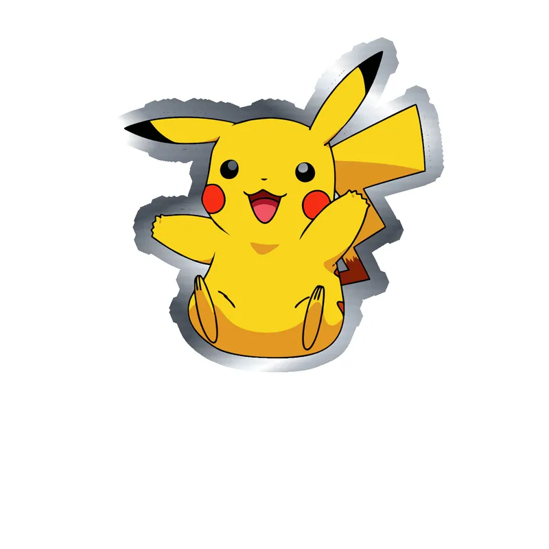 Pikachu Silver Chrome Vinyl Decal