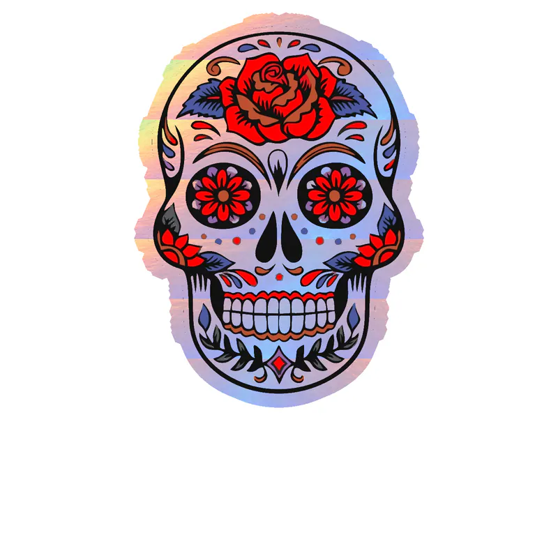 Sugar Skull - Holographic Vinyl Decal