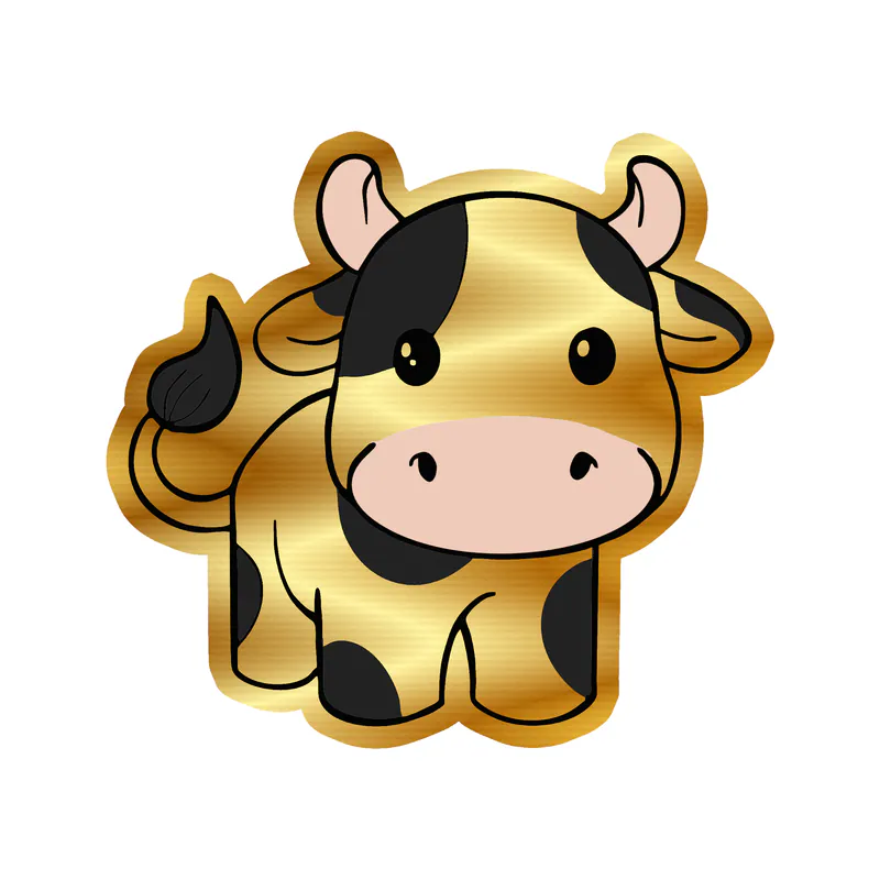 Cow Gold Chrome Vinyl Decal