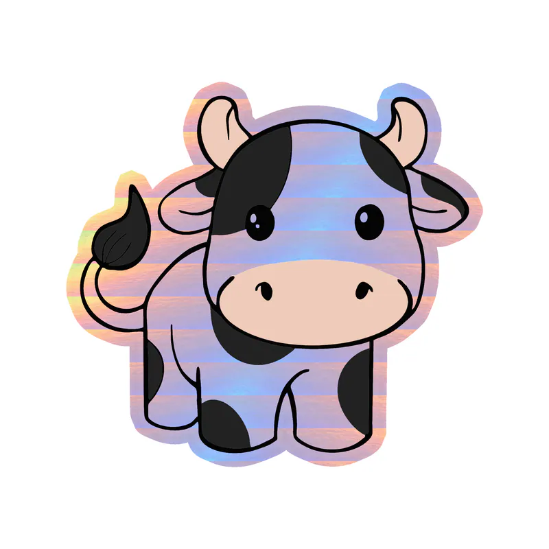 Cow Holographic Vinyl Decal