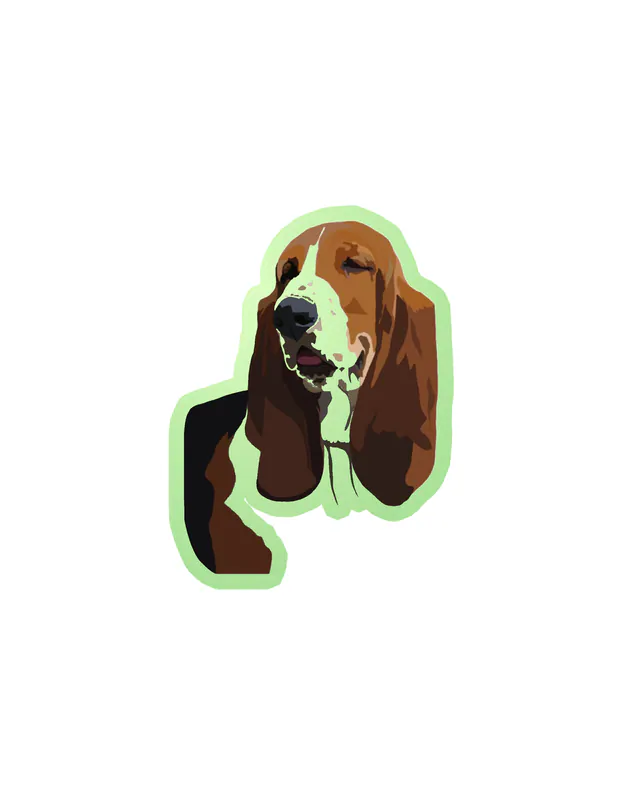 Basset Hound - Dog Glow in the Dark Vinyl Decal
