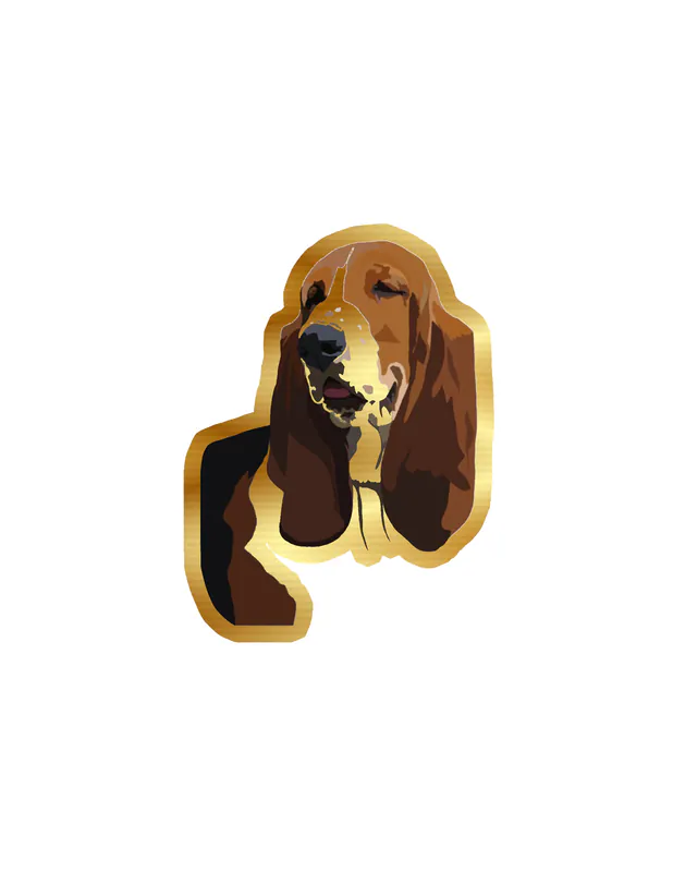 Basset Hound - Dog Gold Chrome Vinyl Decal