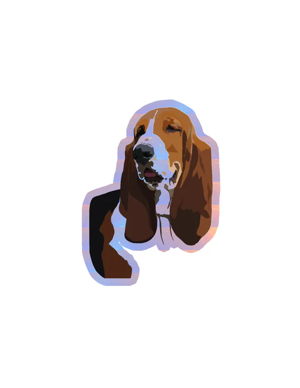 Basset Hound - Dog Holographic Vinyl Decal