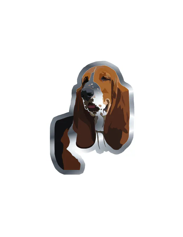 Basset Hound - Dog Silver Chrome Vinyl Decal