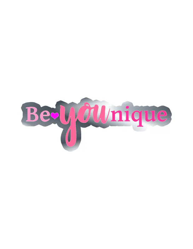 Be Younique Silver Chrome Vinyl Decal
