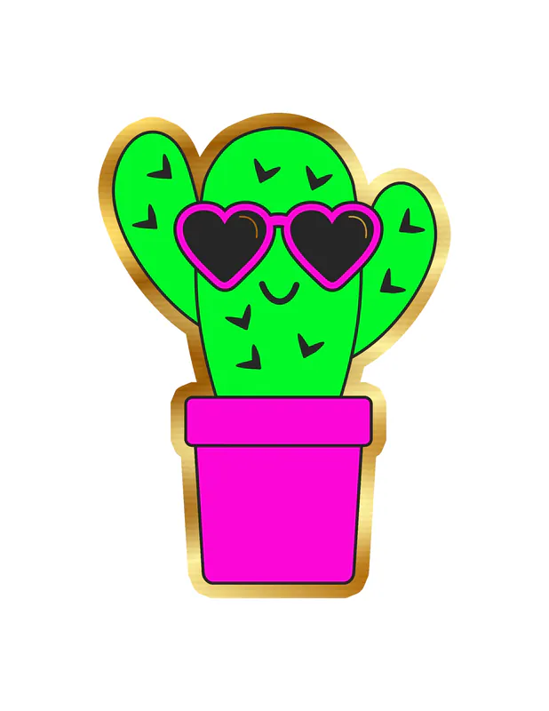 Cactus Gold Chrome Vinyl Decal - Custom Size