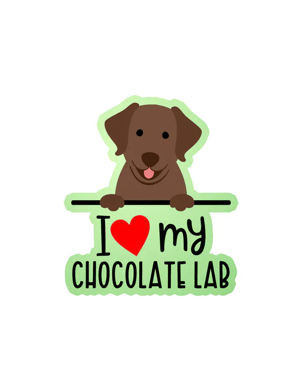 I Love My Chocolate Lab - Dog Glow in the Dark Vinyl Decal