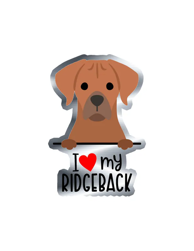 I Love My Ridgeback - Dog Silver Chrome Vinyl Decal